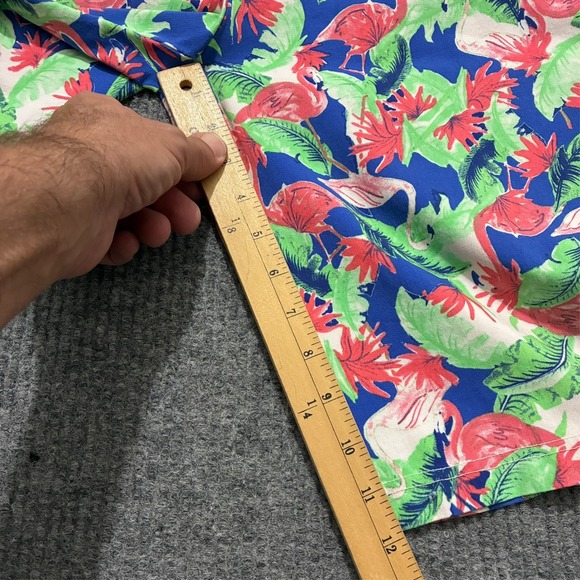 Casey Key Womens Bermuda Shorts Large Multicolor Flamingo Print Pull On Mid Rise - Picture 4 of 9